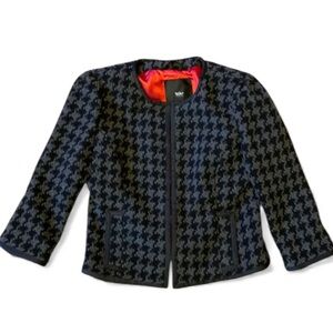 Mossimo Tweed black and gray houndstooth Wool Blend Grey & Black Size L Jacket